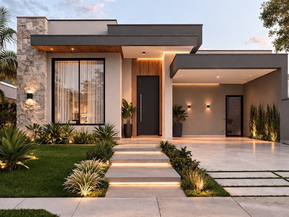 Villa moderne construite de nuit par Africa Consortium Holding SARL à Ouagadougou-BF